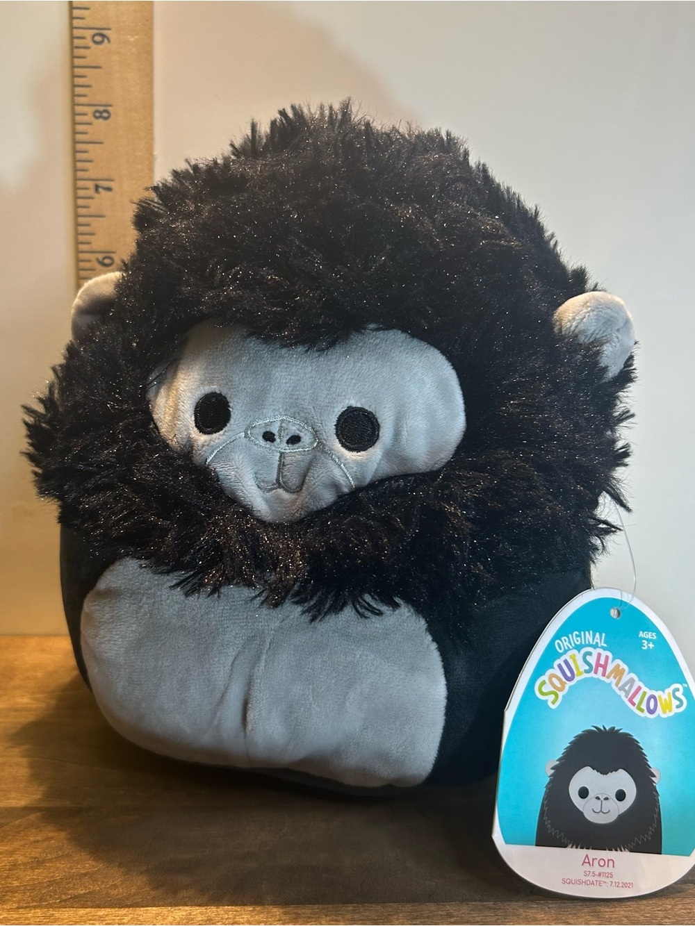 NWT Original Squishmallows Aron Gorilla Plush Stuffed Animal Black Gray - 8”
